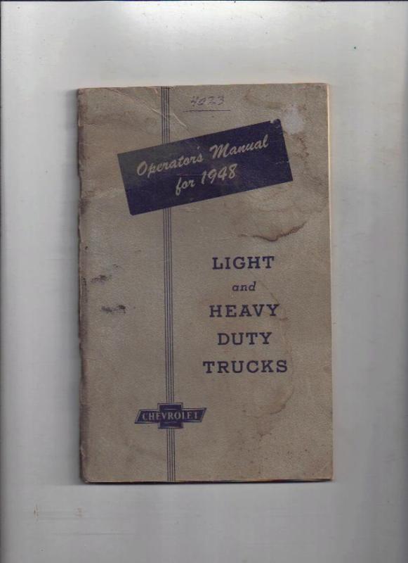 1948 chevrolet light and heavy trucks owner's manual - original