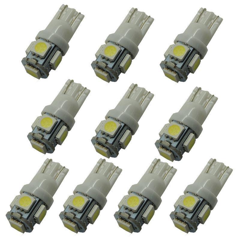 10 pcs white led dome map license plate light bulbs 168 194 2825 t10 wholesale e