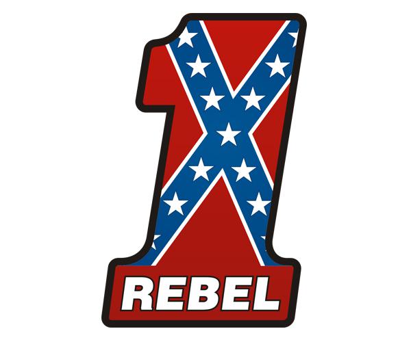 Rebel #1 decal 5"x3.3" southern confederate flag dixie south vinyl sticker zu1