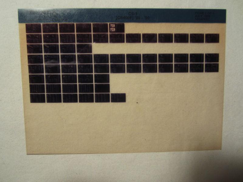 1989-1990 honda motorcycle cb-1 b400f microfiche parts catalog b 400f