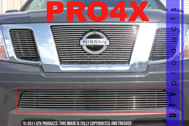 2011 - 2013 nissan pro4x frontier 1pc bumper chrome billet grille kit pro-4x