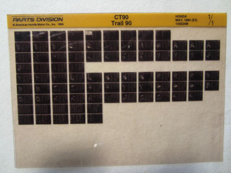 Honda motorcycle ct90 trail 90 microfiche parts catalog ct 90 5/94