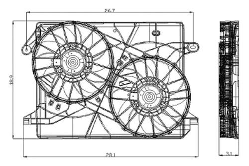 Replace ch3115132 - 2009 dodge charger dual fan assembly car oe style part