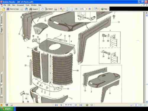 Massey ferguson mf 65 parts manual 420pg for gas diesel utility orchard tractors