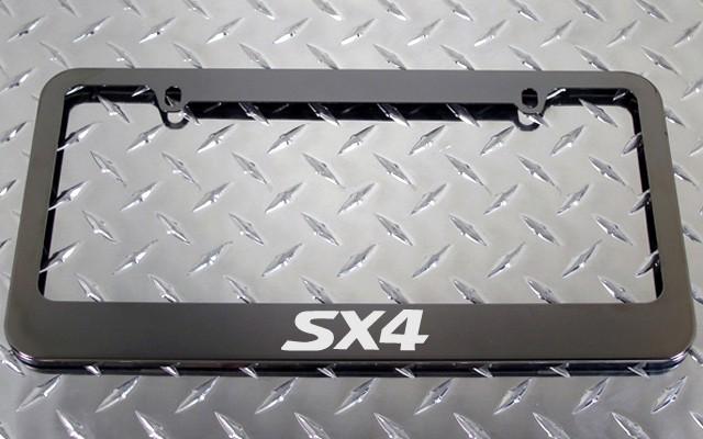 1 brand new suzuki sx4 gunmetal license plate frame +screw caps