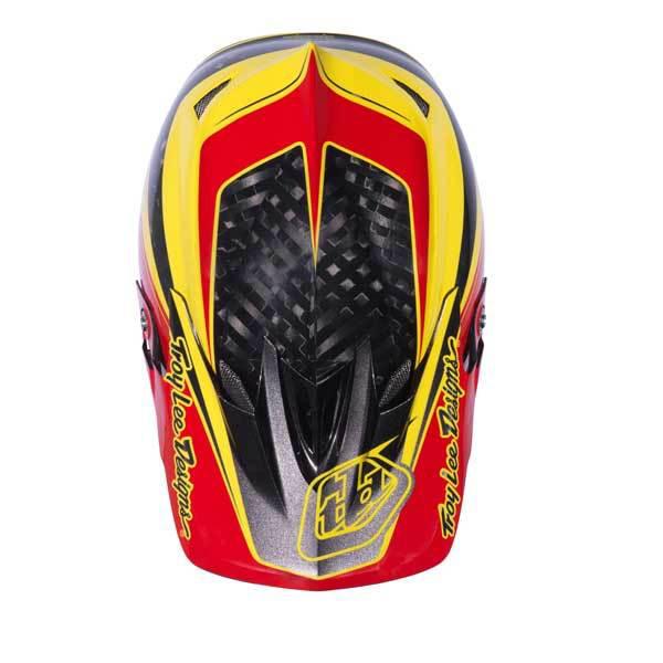 Troy lee designs d3 mirage red yellow carbon helmet med. tld free worldwide s&h