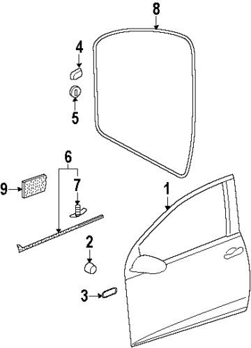 Volkswagen 1z0837732a genuine oem factory original door w'strip clip