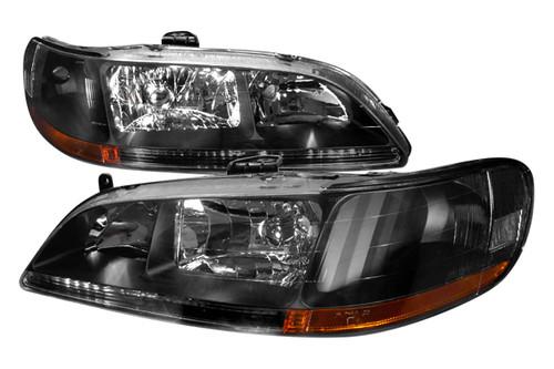 Spec-d 98-02 honda accord left projector headlight+rh black clear headlights