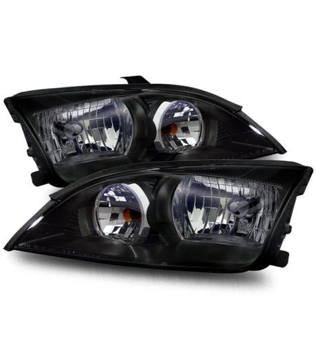 05-07 ford focus sedan zx4 aftermarket black crystal headlights replacement usa