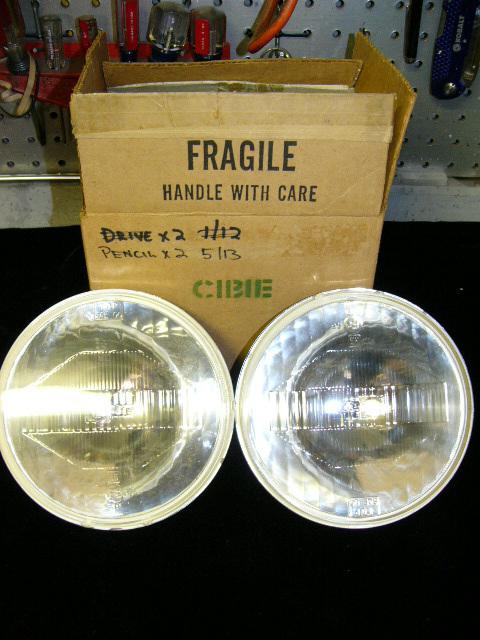 2 cibie pencil spot light lenses, mercedes, austin-healey, mg, jaguar, porsche, 