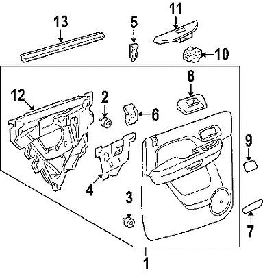 Cadillac 25897906 genuine oem factory original handle, inside cover