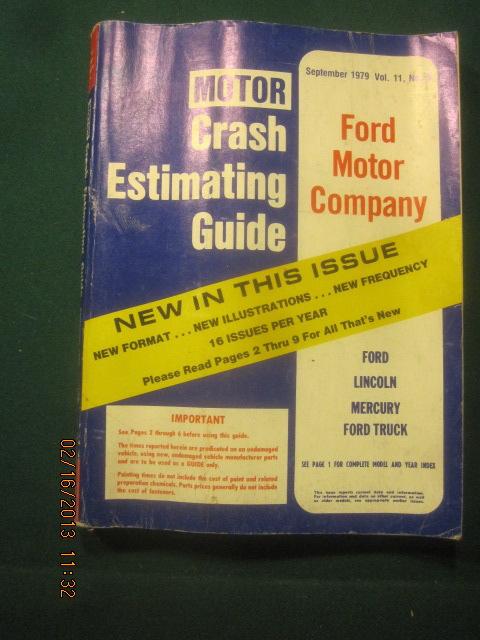 1979 motor crash estimating guide ford lincoln mercury ford truck september 1979