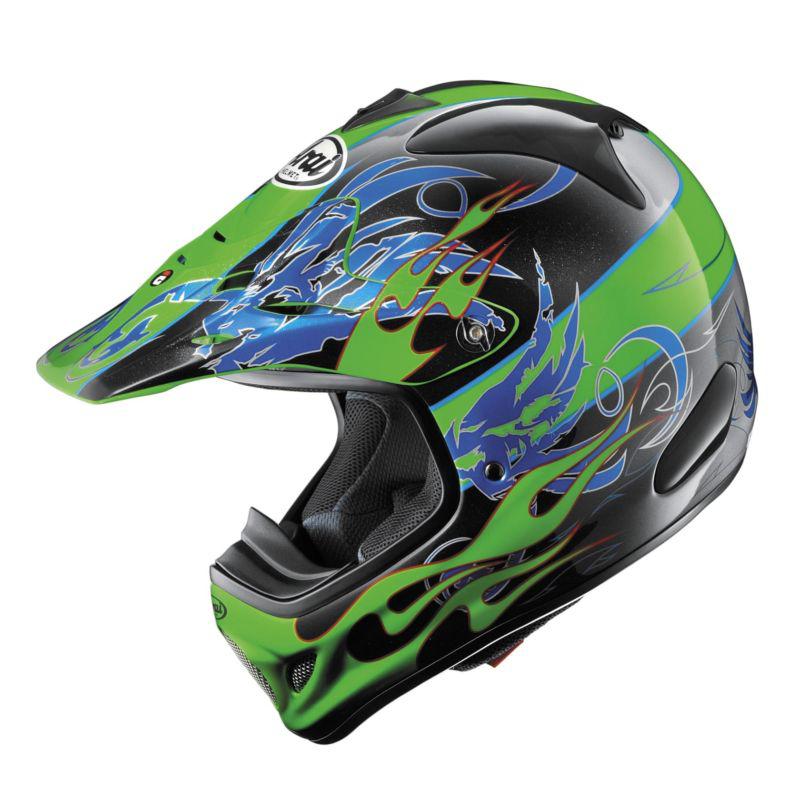 Arai visor for vx-pro3 motorcycle helmet - green/blue wingflame