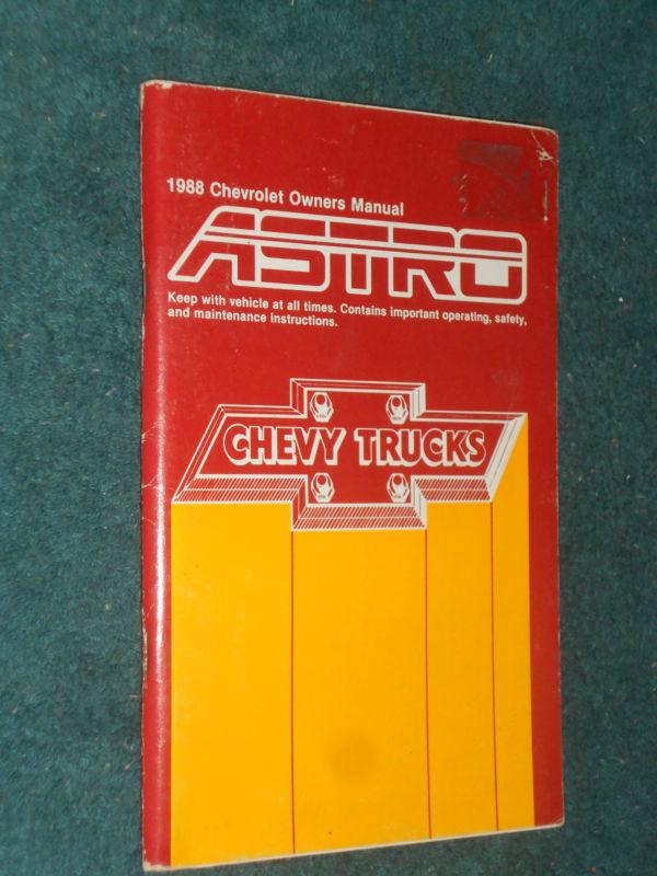 1988 chevrolet astro van owner's manual / original guide book!