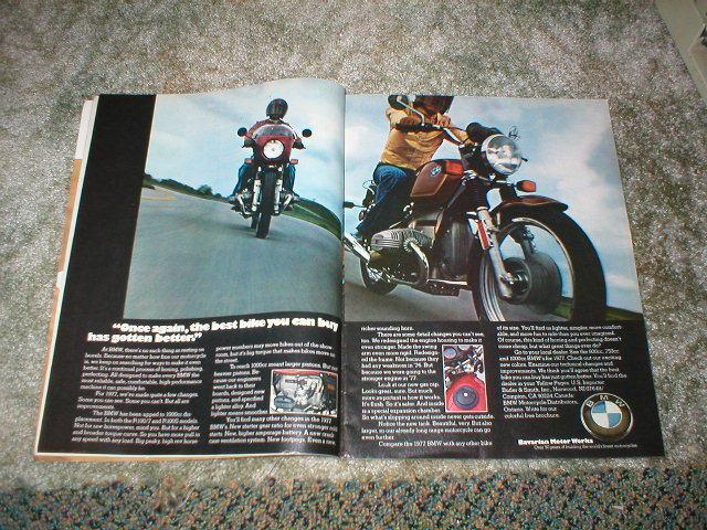 1977  bmw motorcycle ad r100/7  r100/s 2 pg original ad