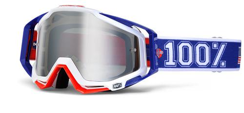 100% motocross goggles racecraft varsity - silver mirror lens