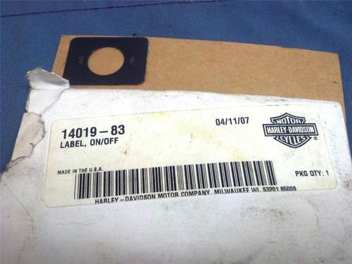 #7930 harley shovelhead 14019-83 electraglide spotlamp passing lamp switch label