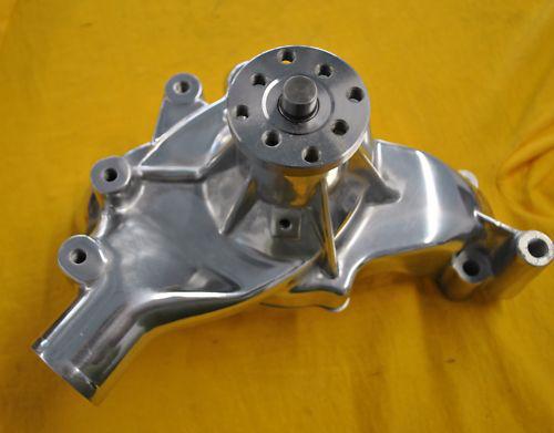 Polished bbc chevy long aluminum water pump high volume big block chevy