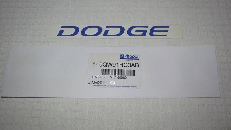 New oem blue "dodge" neon decal letter kit qw91hc3ab