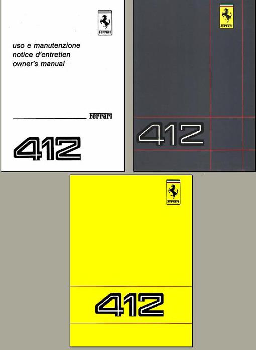 Ferrari 412 complete technical manual & owners manuals