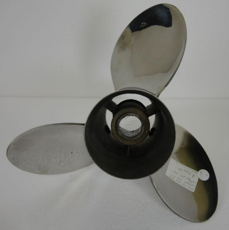 New mercury 14 3/8 x 27p mirage plus c/r l/h stainless steel propeller boat prop