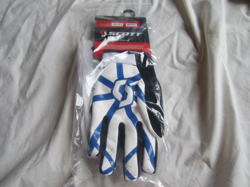 Scott racing medium new motocross mx gloves medium black & white atv 350 grid