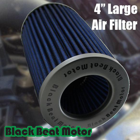 4" 101mm inlet universal cone truck air filter dry blue challenge charger