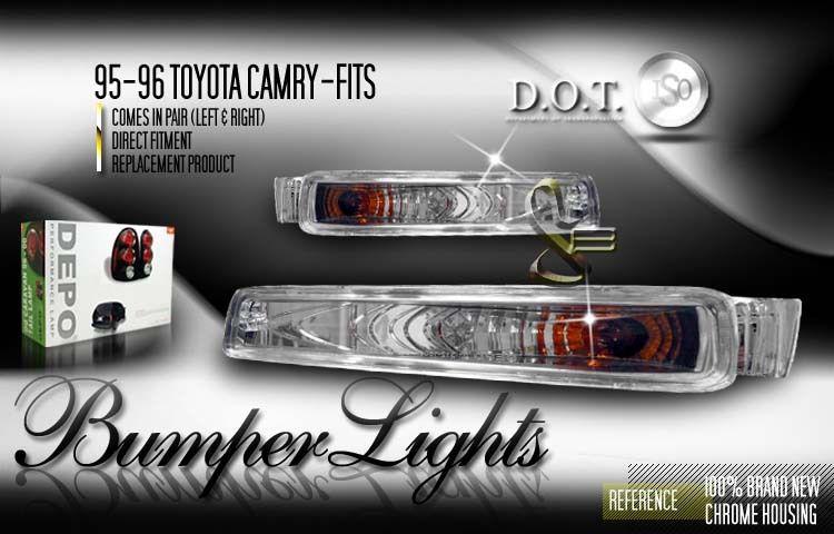 Depo pair euro style chrome turn signal bumper lights 95-96 toyota camry