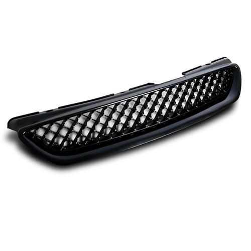 1998-2002 honda accord 2dr coupe 3d-mesh design front hood grill black