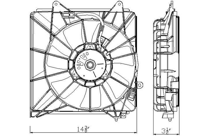 Replacement ac condenser cooling fan 2010-2011 honda insight 4 door 38611rbb003