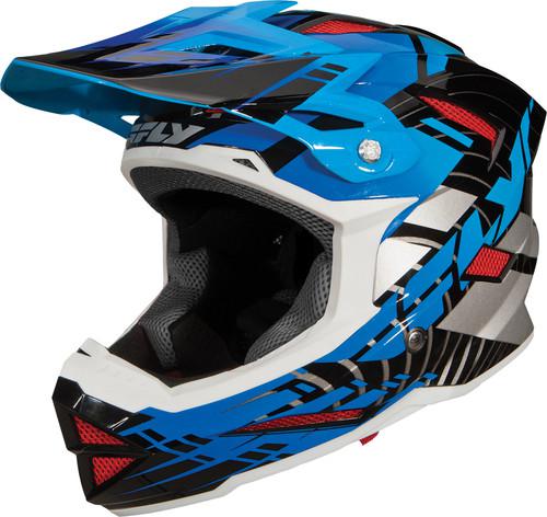 Fly racing default graphic motorcycle helmet black/blue large