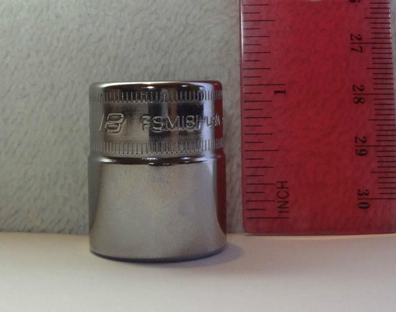 Snapon socket 18mm metric shallow 6 points 3/8 drive nickel/chrome fsm181 new