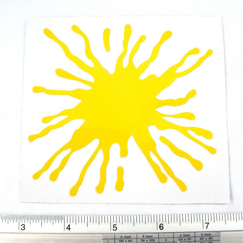 Yellow color water explode splash nonreflective sticker decal car racing 4x4"