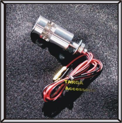 Targa motorcycle single incandescent license tag light polished aluminum housing