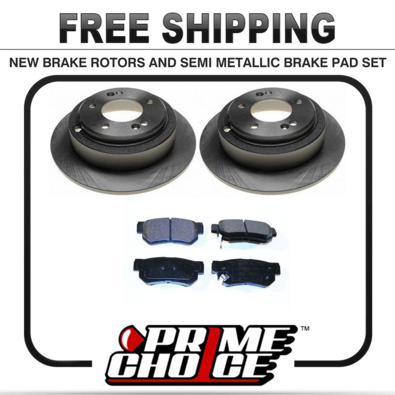 Premium rear metallic brake pads and disc rotors complete kit left & right pair