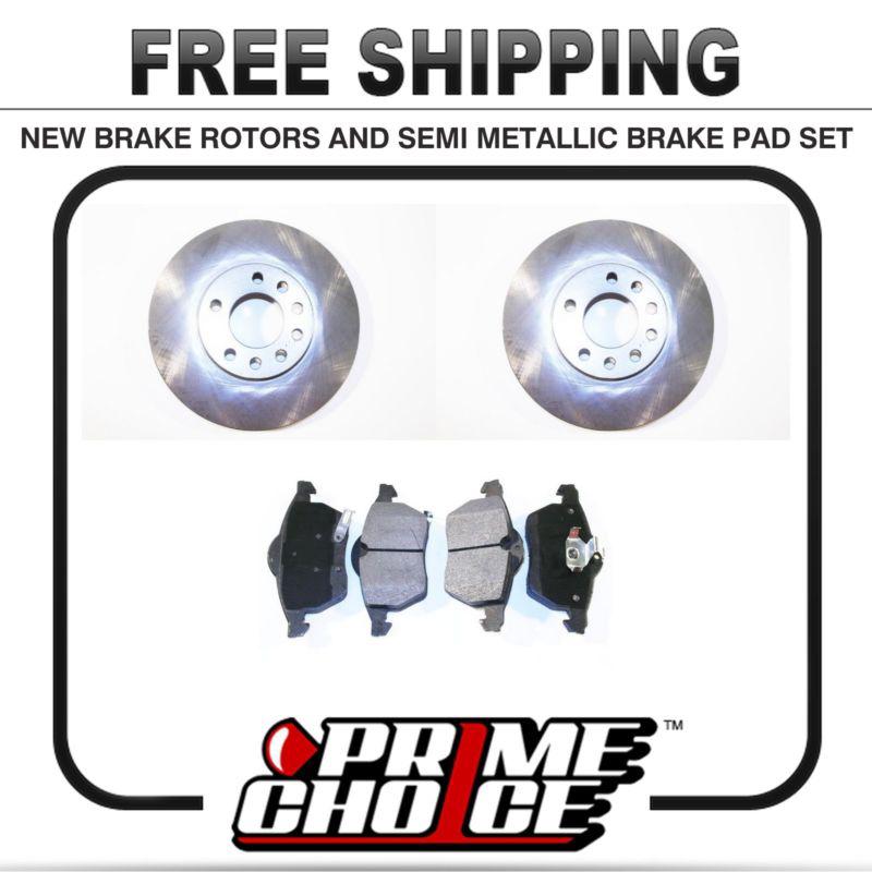 Premium front metallic brake pads and disc rotors complete kit left & right pair