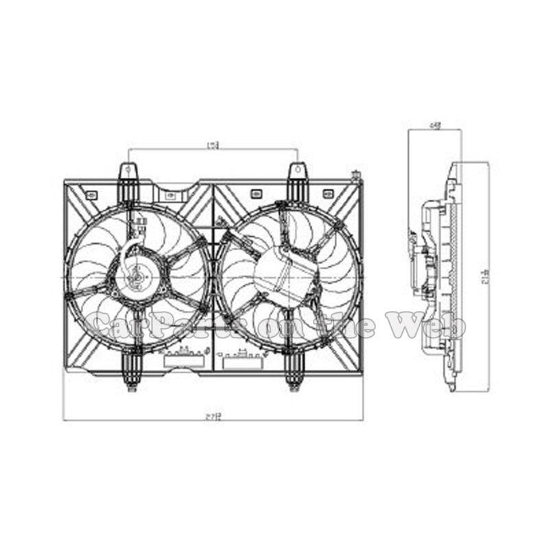 New 2008-2012 nissan rogue 2.5l dual radiator cooling fan assembly ni3115137