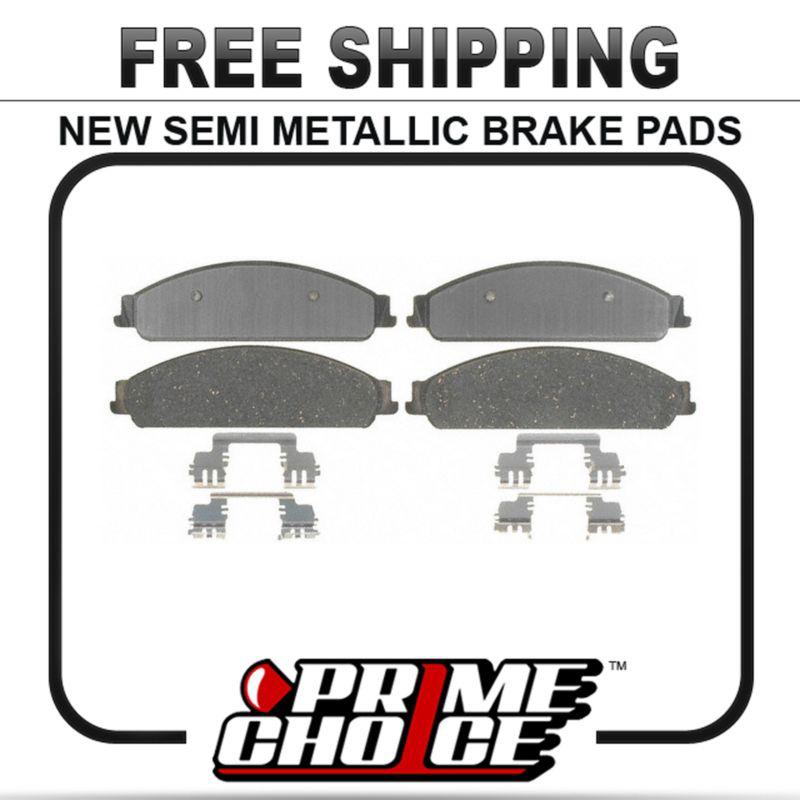 New premium complete set of front metallic disc brake pads with shims