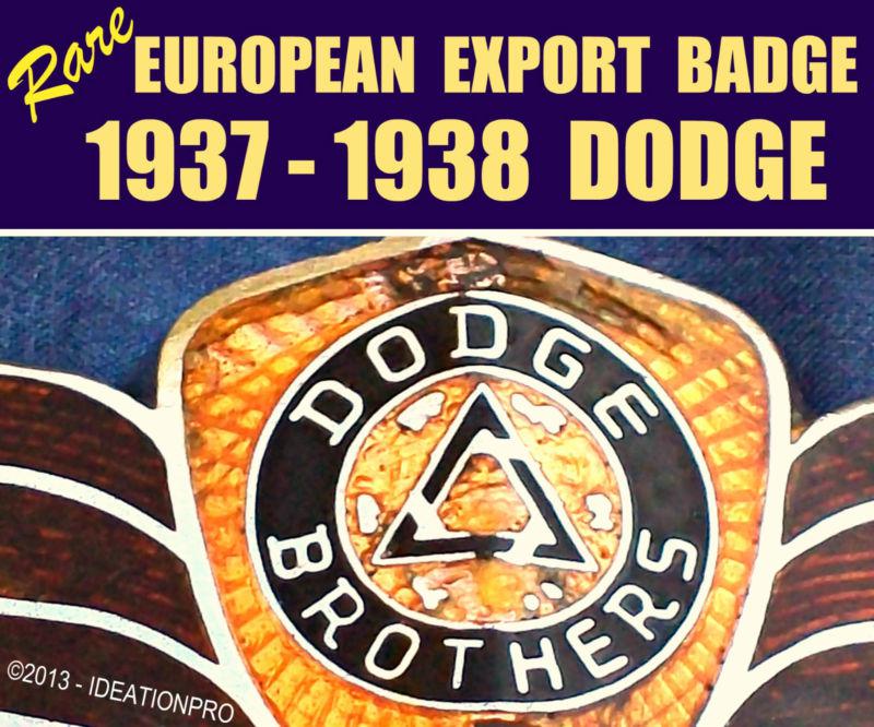 Rare export Δversion 1937 1938 dodge brothers grill wings cloisonnÉ emblem badge
