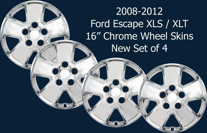 '08-12 ford escape xls / xlt 16" chrome upgrade wheel skins new set/4 imp-337x