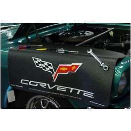 2005-2013 c6 corvette "fender gripper" fender cover, black with c6 logo *new*