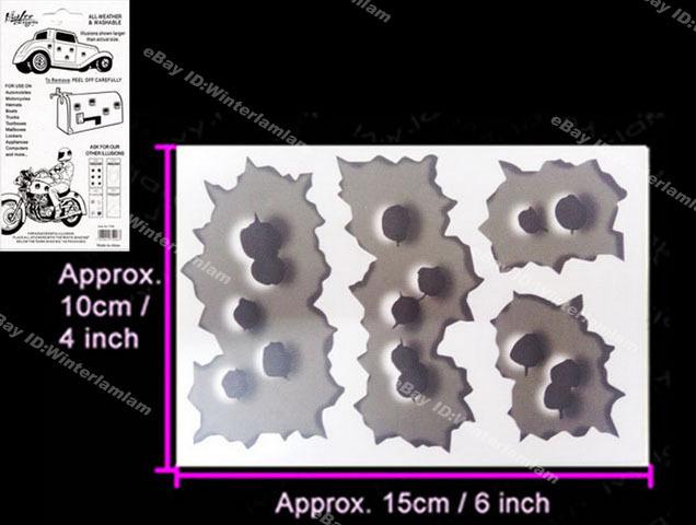 15 bullet orifice decal graphic holes sticker gray auto car window (s15ho)