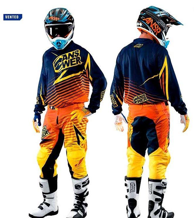 Answer ion breeze offroad gear jersey pant gloves blu/yel motocross dirt bike