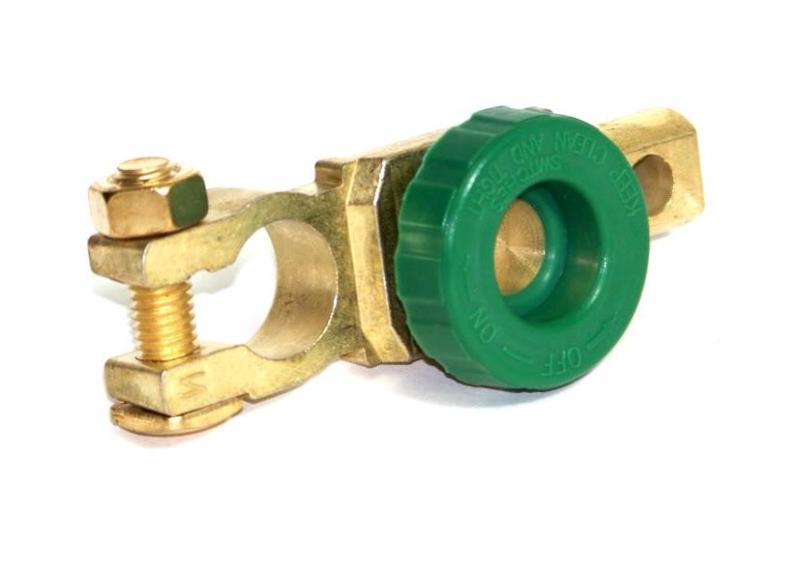 Top post battery master disconnect cut off switch lead free brass terminal