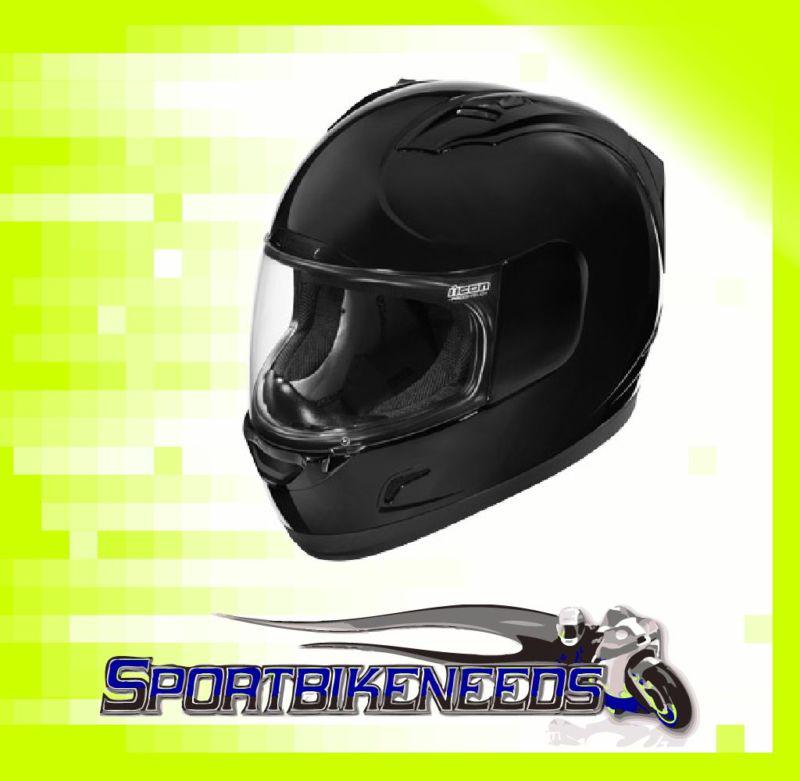 Icon alliance helmet solid black gloss extra small xs 