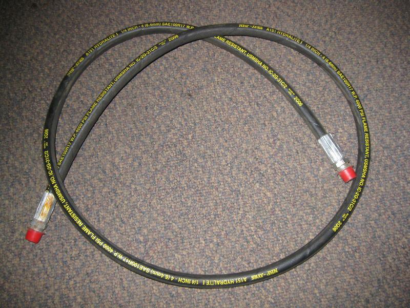 60" hydralite i  1/4" hydraulic hose 4000 psi flame resistant  3/8" npt to 3/8" 