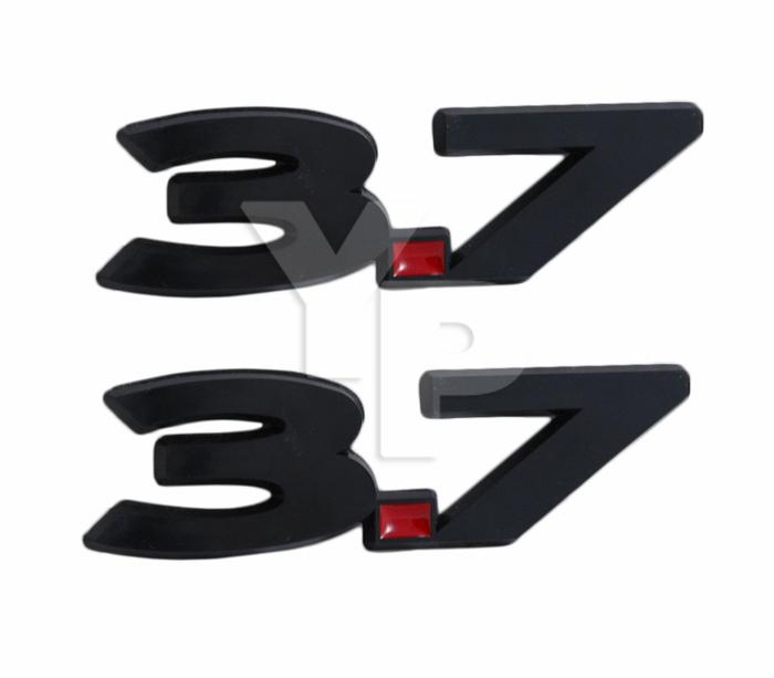 2013 mustang shelby gt500 matte black 5.8 emblems - pair new larger size