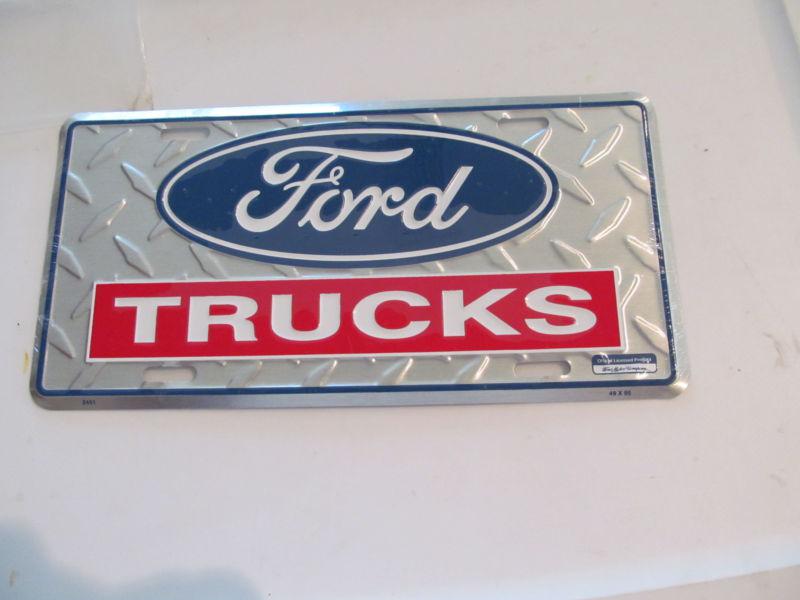 1953 ford california license plate (1) "ford trucks" red white blue pick ups 