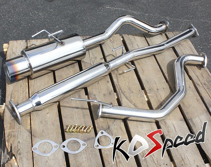 Stainless steel catback cat back exhaust system 94-01 integra gsr 2dr burnt tip