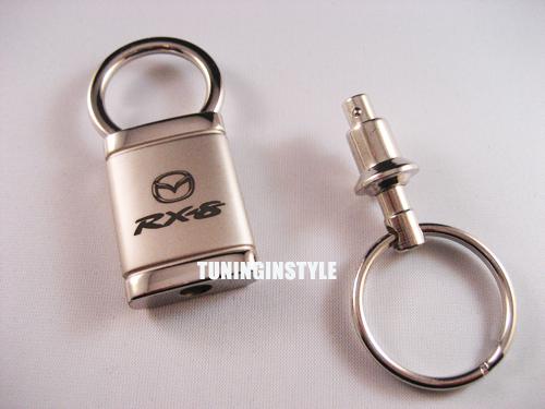 Mazda rx8 rx-8 rotary chrome valet keychain detachable